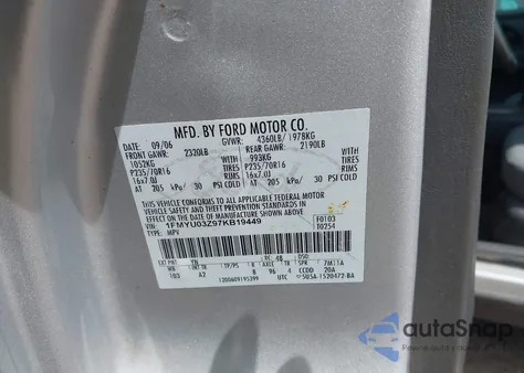 2007 Ford Escape Xlt from USA, damaged, VIN 1FMYU03Z97KB19449